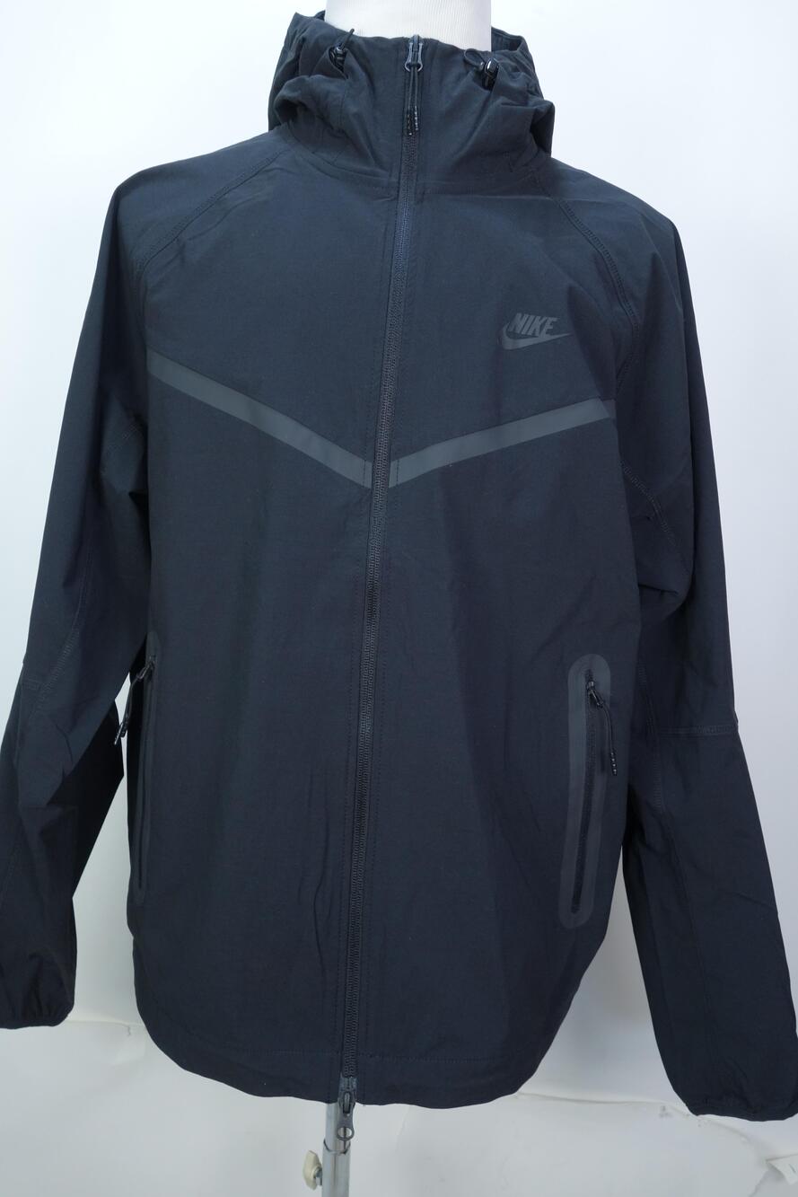 Nike Tech Woven Windrunner Jacket Mens Medium Black Hooded Full Zip HM7151-010